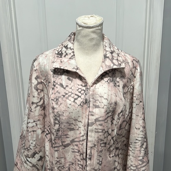 CHICOS Blur Illusion Jarrah Belladonna Pink Fleece Jacket Blazer - Picture 3 of 12